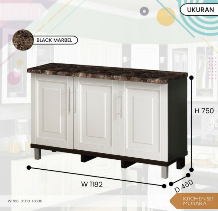 OFFO Kitchen Set Kabinet  Atas Bawah  Dapur  Rak 3 Pintu Sofaku